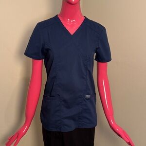 Cherokee Authentic Workwear Navy Scrub Top | Est. Small | 17.5” Pit